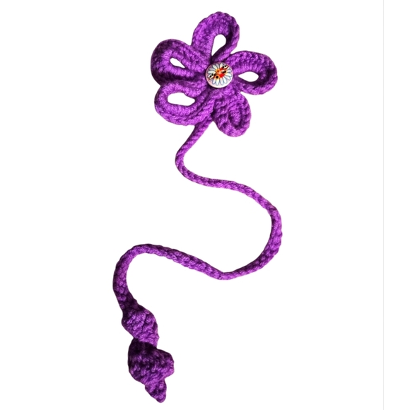 Hand Crafted Bookmark Handmade Crochet Knitted Data Cable tie Acrylic Accessory - Picture 13 of 17
